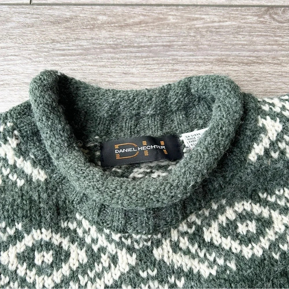 Vintage Daniel Hechter Snowflakes Wool  Blend Chunky Christmas Ugly Sweater - Picture 6 of 15